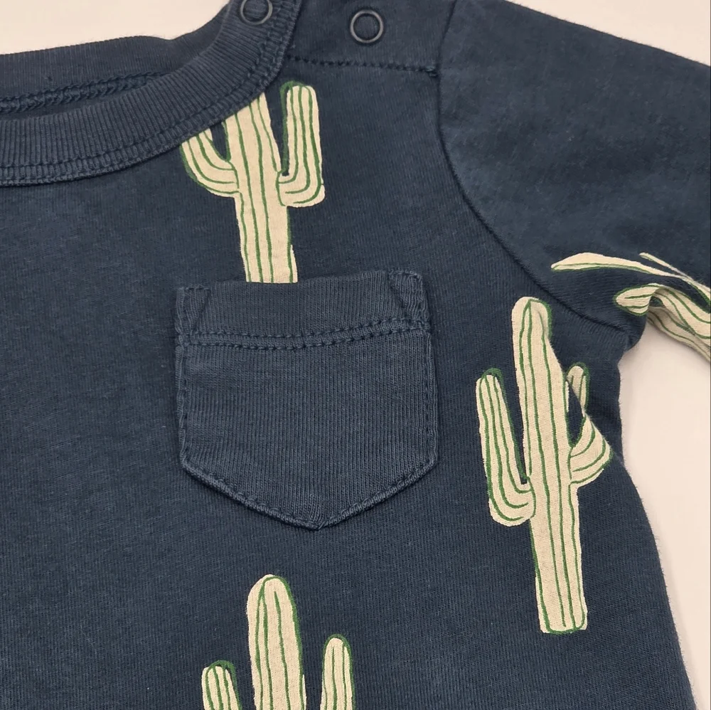 Tea Collection baby boy cactus romper size  3-6 months